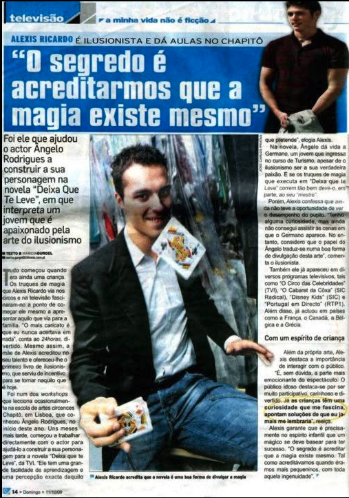 Alexis Ricardo, consultor de magia para televisão